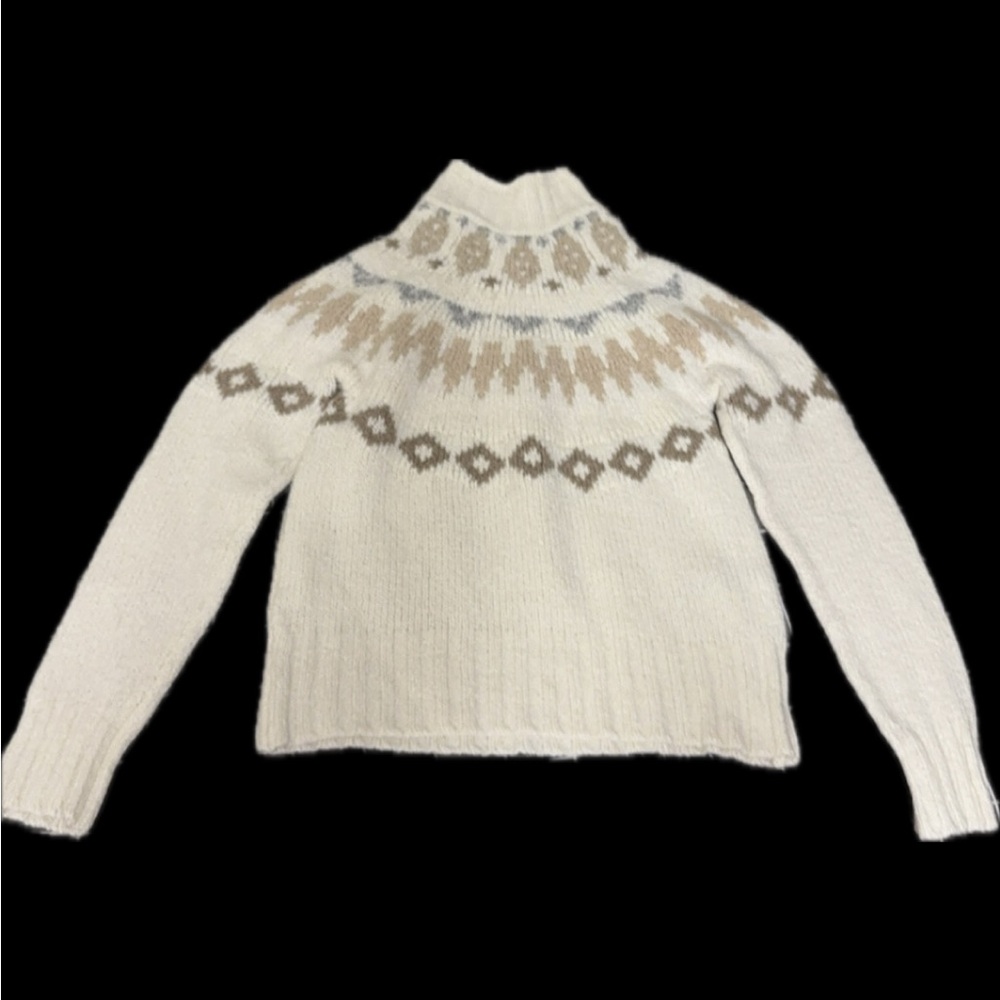 Cozy Fair Isle Knit Sweater - Cream